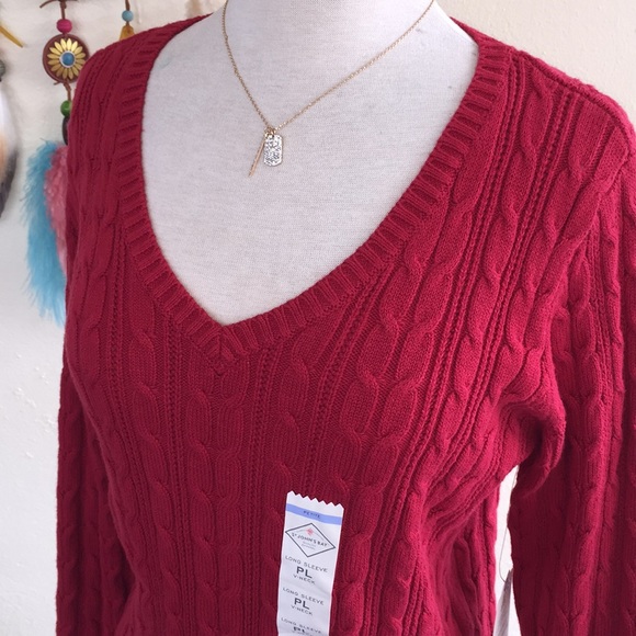 Red V Neck Sweater - Picture 3 of 9
